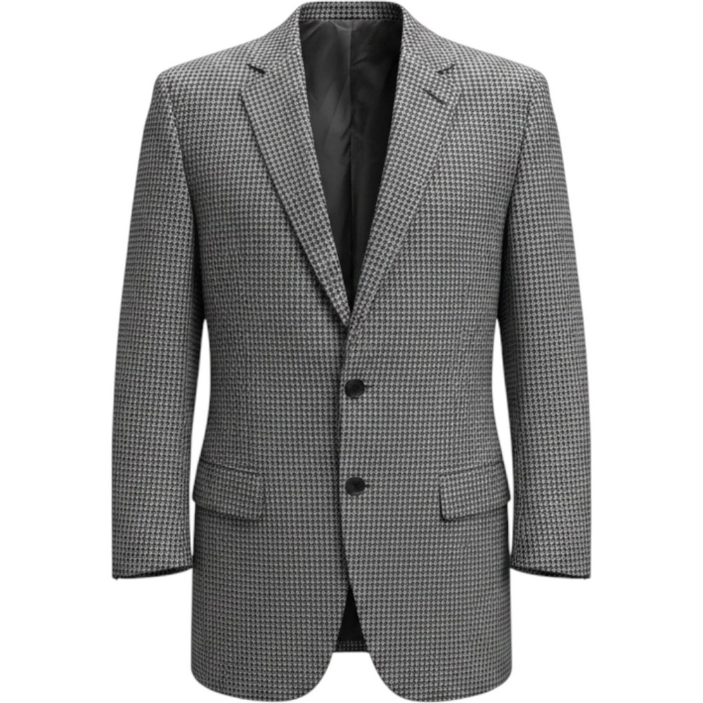Kenneth Cole New York Mens 52R Wool Blazer Grey Purple Houndstooth Sport Coat